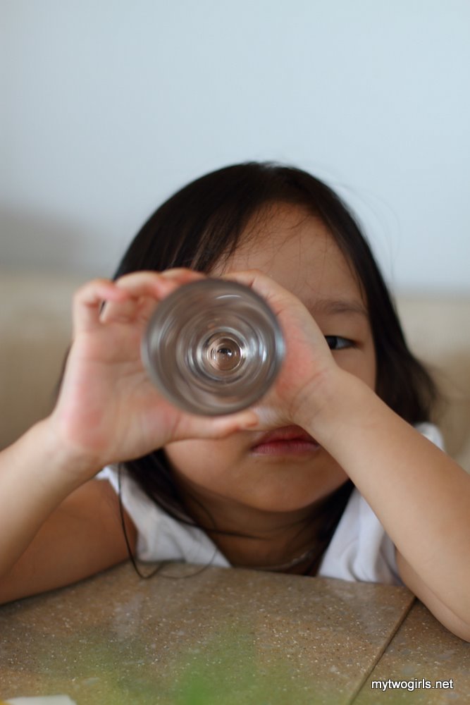 Zaria playing at breakfast